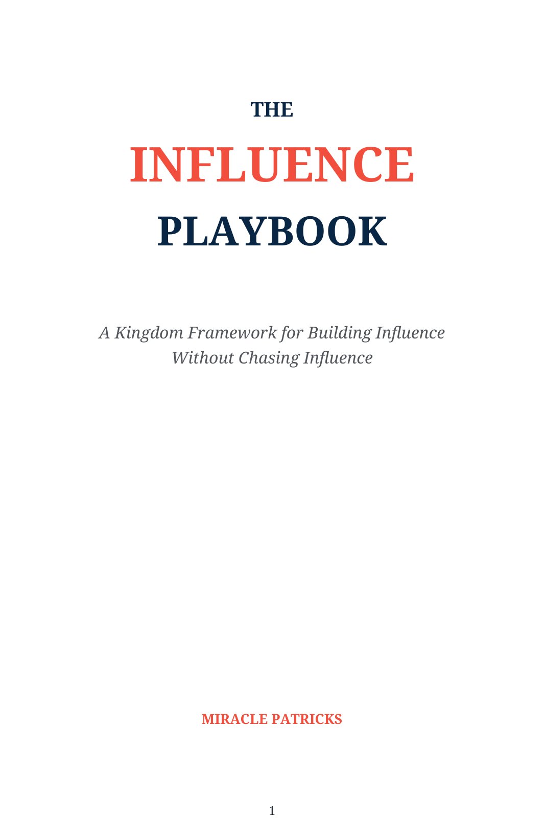 The Influence Playbook, page 1